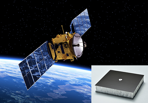 衛星の構造体や太陽電池パネル構造体に製品を供給