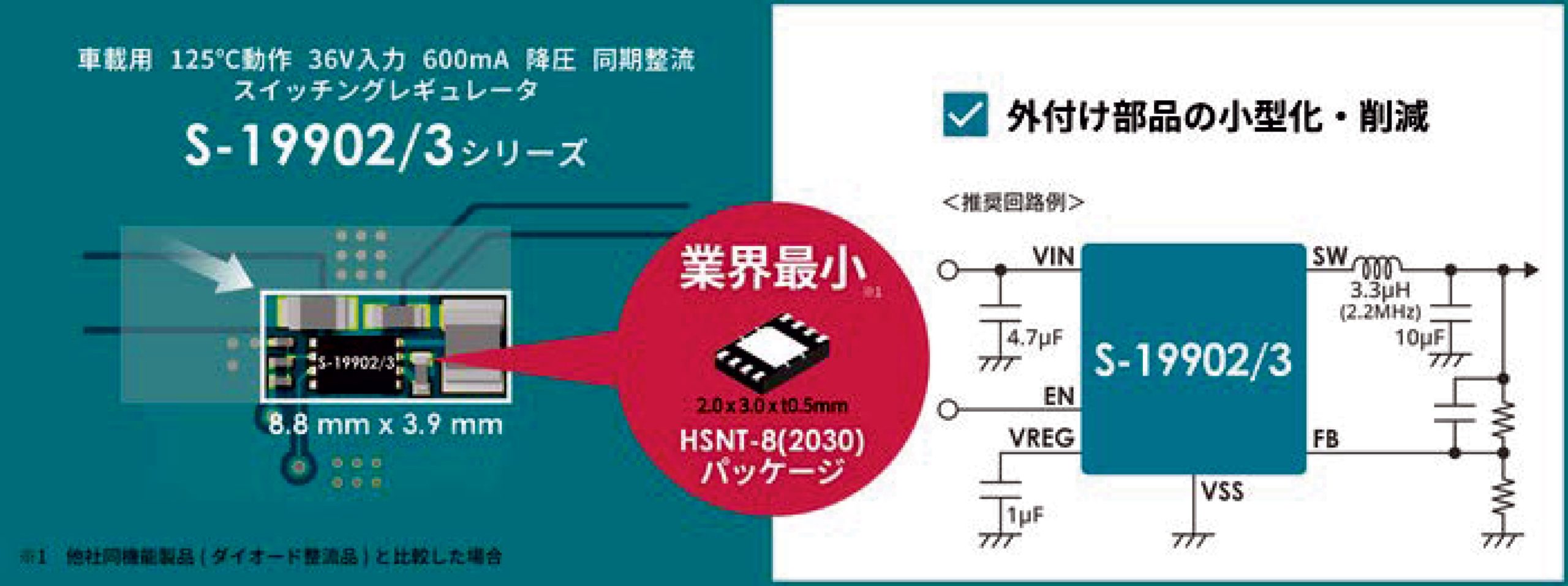 （図2）S-19902／3シリーズと推奨回路例