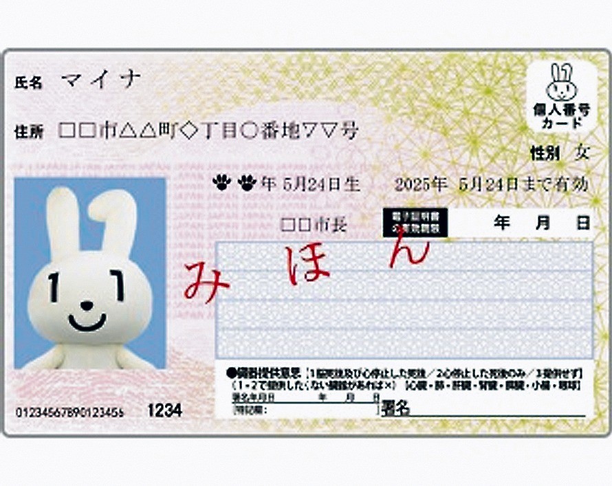 マイナンバーカード（見本）