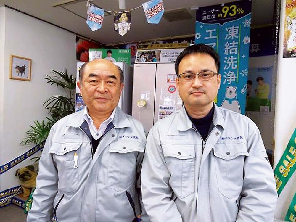 左から松島会長（前社長）と福田社長