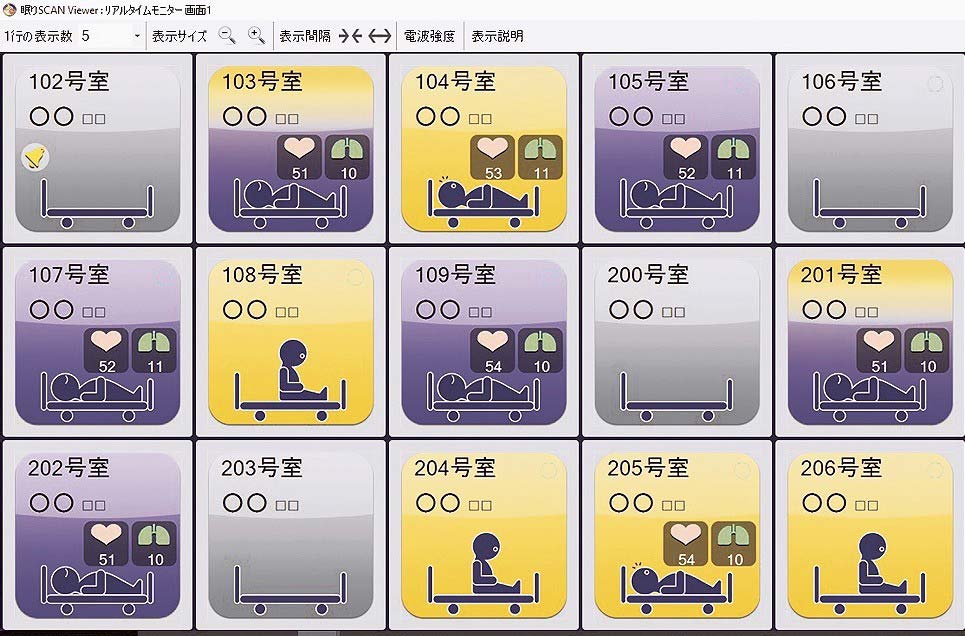 眠りスキャンで利用者の状態をリアルタイムに表示