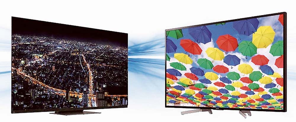 4K有機EL8040シリーズ（左）と量子ドットテレビQ540シリーズ