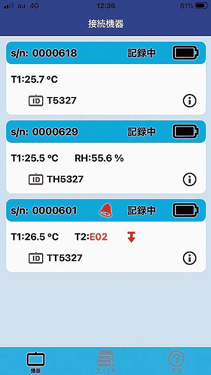 スマホでの表示画面