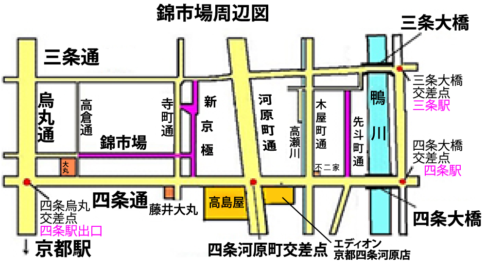 錦市場の周辺図