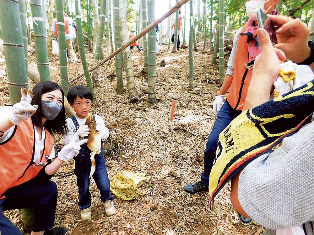 子どもとタケノコ掘り