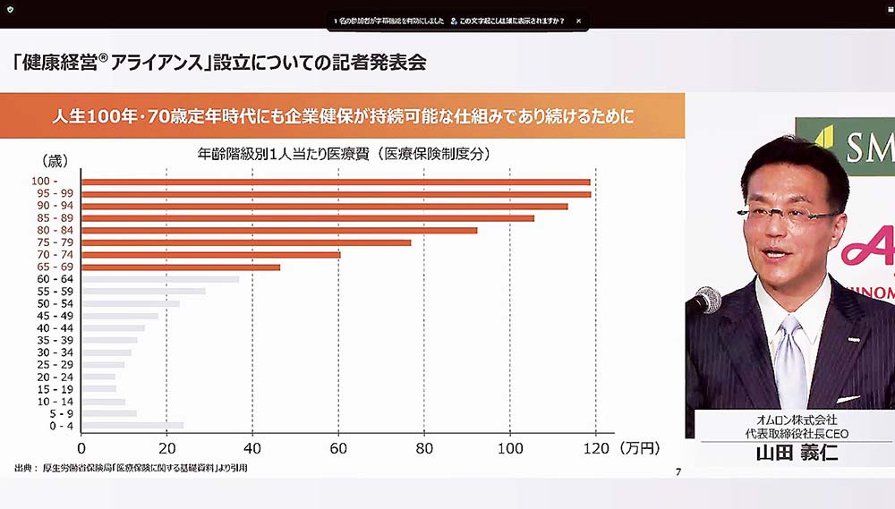 オンラインでも配信された山田社長のプレゼン