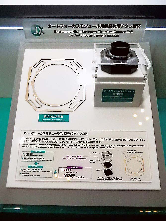 オートフォーカスモジュール用超高強度チタン銅箔（JX金属）