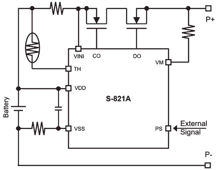 S－821Aシリーズを用いた保護回路例