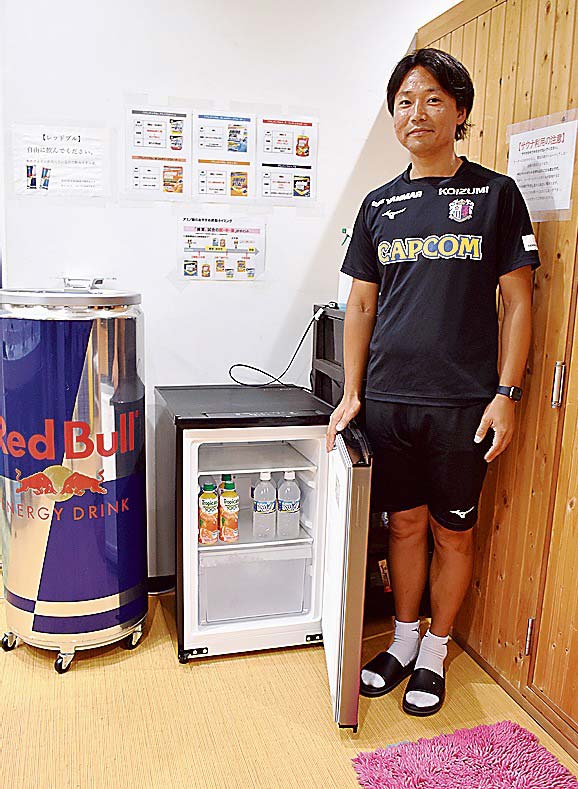 練習場の舞洲グラウンドで活用するアイススラリー冷蔵庫