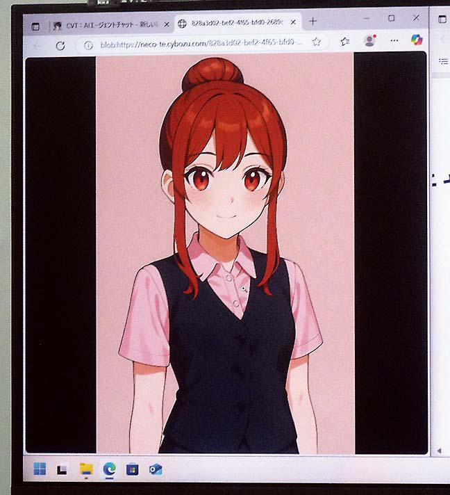 生成AIを活用し描いたバーチャル社員「キャム子さん」