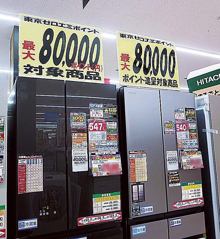補助金のポイント数をPOPで訴求