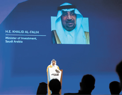 サウジへの投資を呼びかけるK・アル・ファーレフ投資相