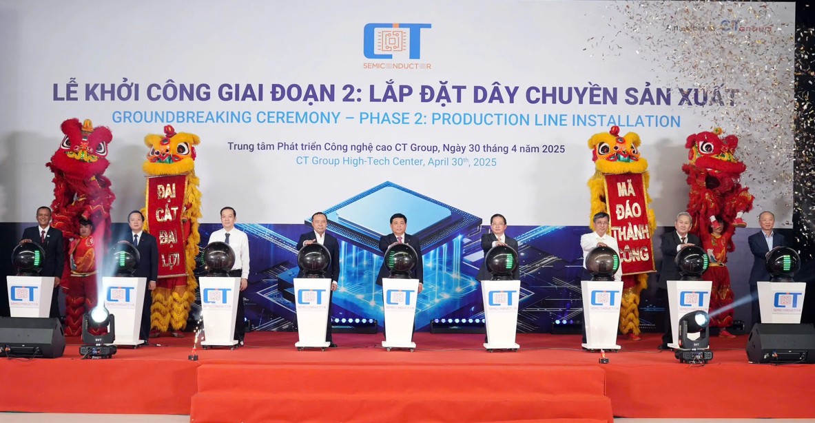 盛大に行われたCTセミコン工場の第２期立ち上げ式（CTグループ提供）