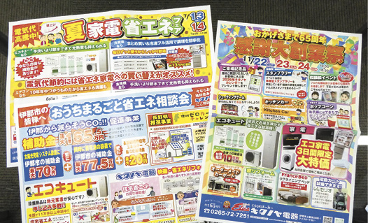 配布している新聞折り込みチラシ