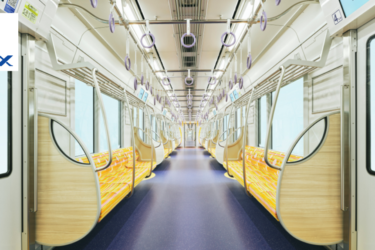 細長くドア開閉が多い車両内にナノイーイオンが広がるデバイスを開発した