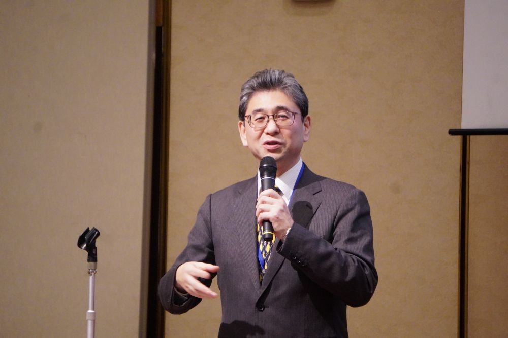 松下幸之助氏の経営理念を説明する金子氏