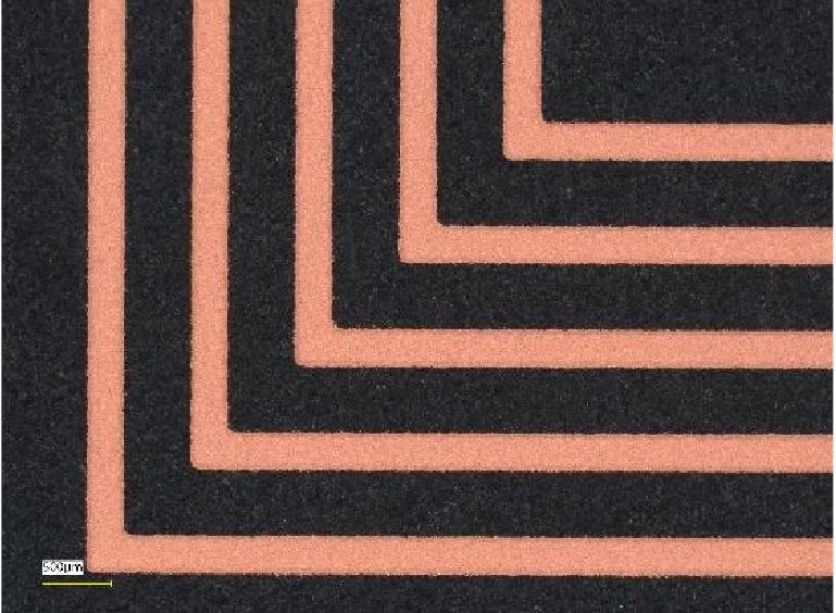 L/S = 250µm /500µmのアンテナ印刷例