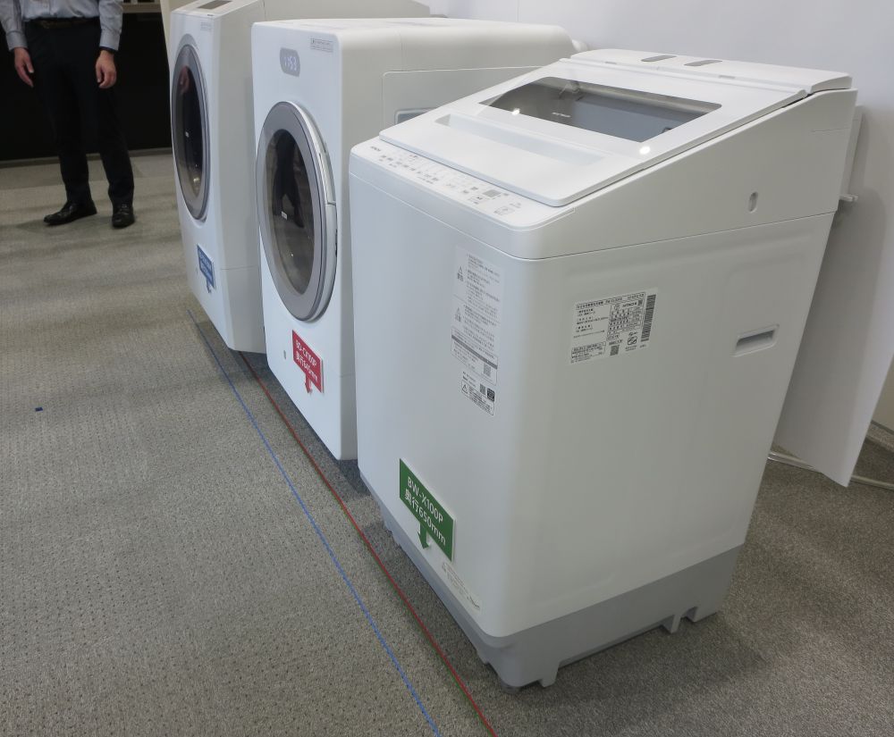 縦型洗濯機と同等の奥行を実現した