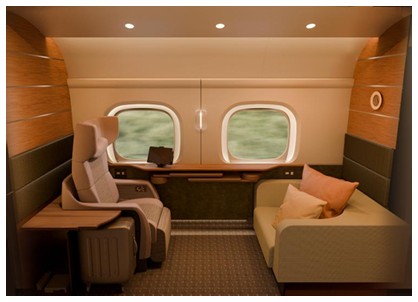 東海道新幹線N700S上級クラス座席（個室タイプ）イメージ