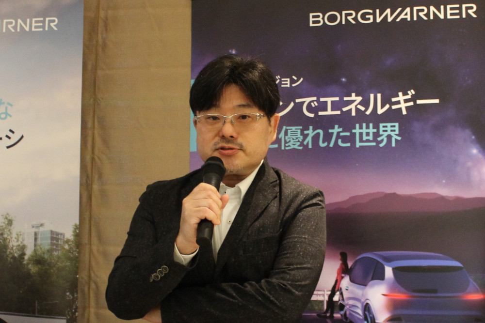 ボルグワーナーの加藤氏（27日、横浜市）