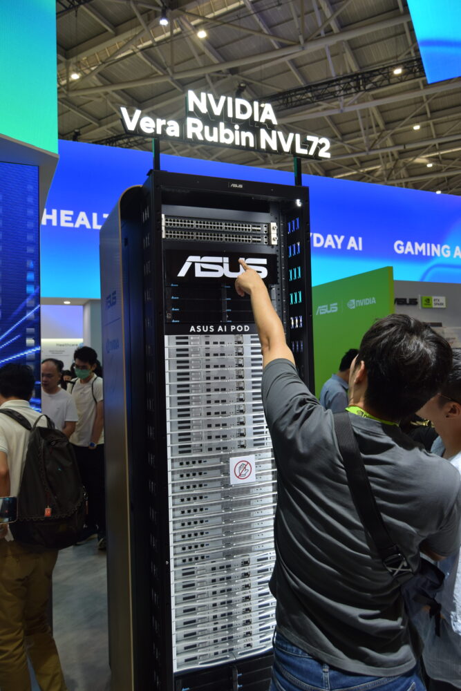 エヌビディアの「Vera Rubin NVL72」に対応したサーバーも注目を集めた