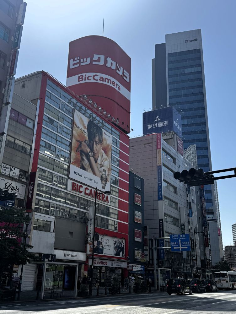 西口にはビックカメラが池袋西口店（手前）と池袋西口IT tower店（奥の高層ビル内）を展開する
