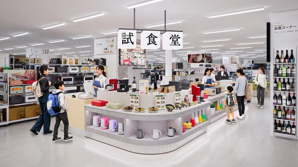 東京・池袋に3月オープンした「池袋西口IT tower店」に初設置した「試食堂」も常設