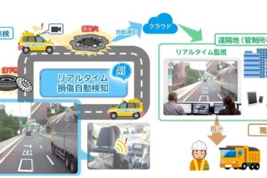 走行中に道路損傷を自動検知、実証を10月開始　道路点検担い手不足に対応　シャープ