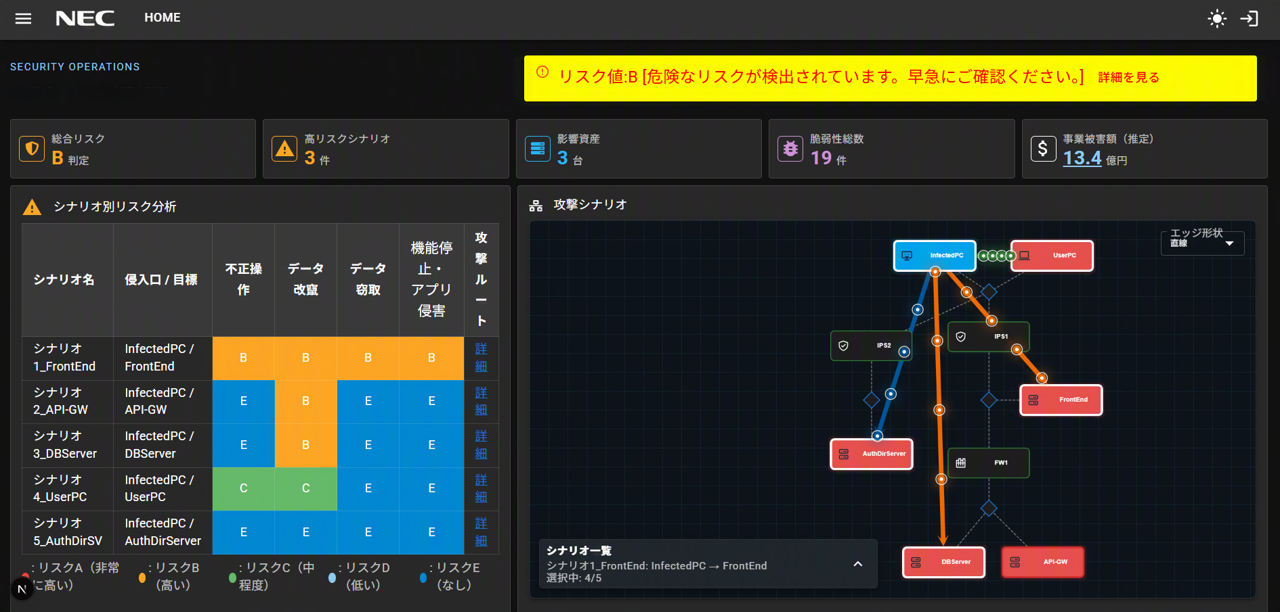 　「cotomi Security for Industry」の画面イメージ