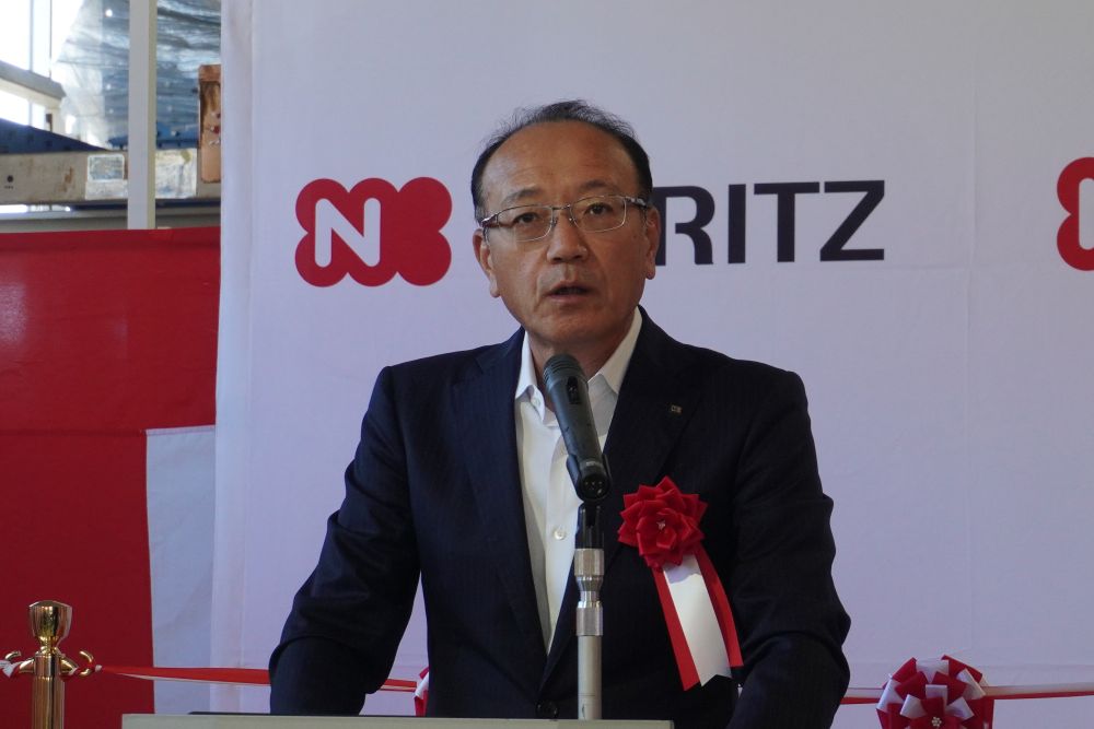 出荷式に参加した竹中社長