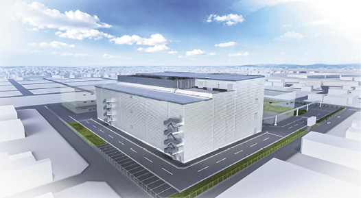 登米村田製作所の新生産棟の完成予想図（宮城県登米市）